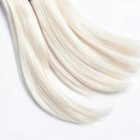 Straight single donor raw hair in 613 platinum blonde