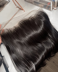 13x4 lace frontal with single donor raw hair