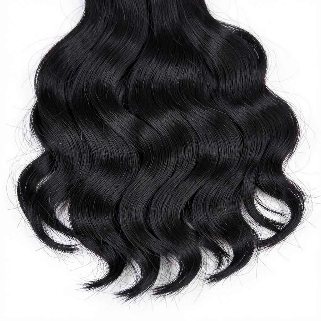 Loose Deep Wave single donor raw hair in 1B natural black