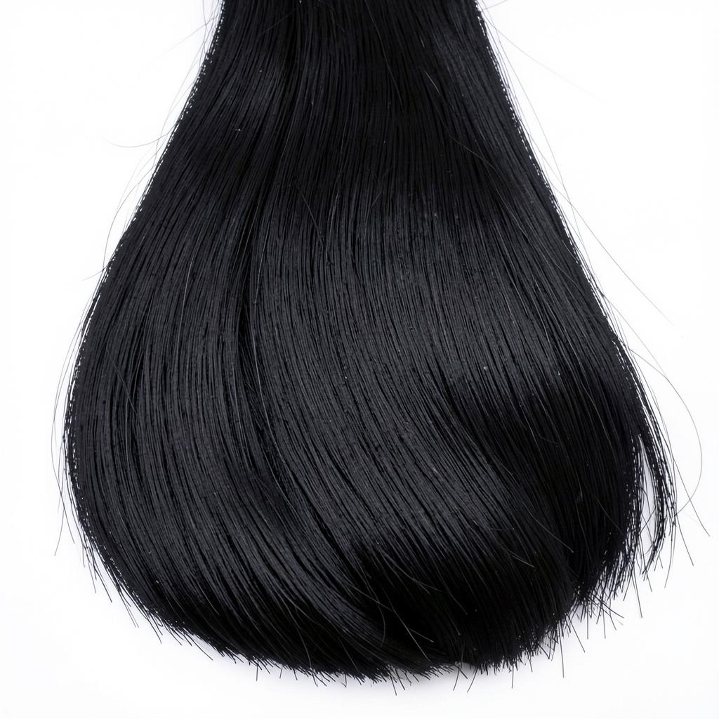 Straight single donor raw hair in 1B natural black