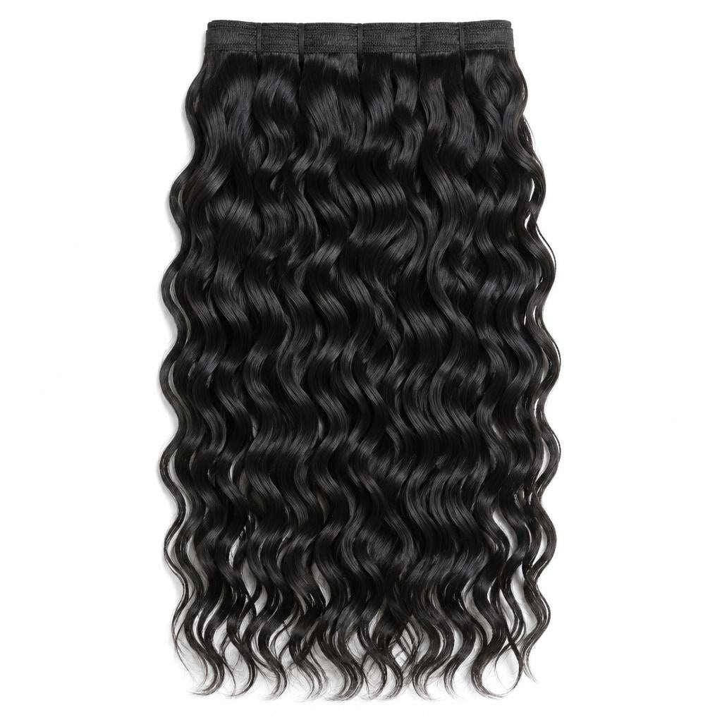 Water Wave single donor raw hair in 1B natural black
